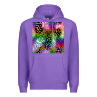 Purple neon safari seamless pattern 2 Premium Hoodie - BundleAndBundleShop