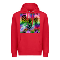 Red neon safari seamless pattern 2 Premium Hoodie - BundleAndBundleShop