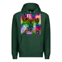 Sports Green neon safari seamless pattern 2 Premium Hoodie - BundleAndBundleShop