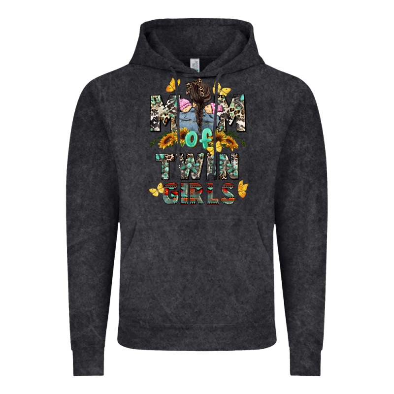 Mom Of Twin Girls Mother's Day Vintage Hoodie by CowGirlArtShop | Teevron