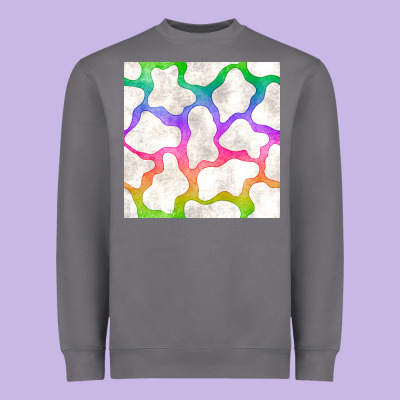 Watercolor Rainbow Cow Seamless Pattern Heavyweight Sweatshirt Designed By Bundleandbundleshop