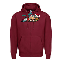 Burgundy merry christmas y'all kentucky Zipper Hoodie - CowhideDigitalArt