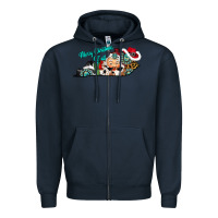 Navy merry christmas y'all kentucky Zipper Hoodie - CowhideDigitalArt