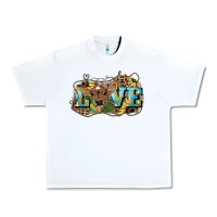 White Love baby Cow Urban Heavy Tee - HowdyJamesFarm