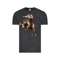 Vintage Black Cowboy bull rodeo Vintage Tee - HowdyJamesFarm