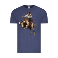 Vintage Denim Cowboy bull rodeo Vintage Tee - HowdyJamesFarm