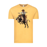Vintage Mustard Cowboy bull rodeo Vintage Tee - HowdyJamesFarm