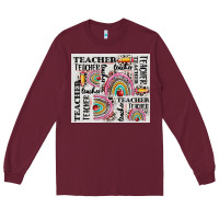 Burgundy teacher tumbler Long Sleeve Tee - CowGirlArtShop