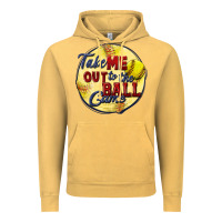 Vintage Mustard take me out to the ball game softball Vintage Hoodie - CowGirlArtShop