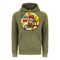 Vintage Olive take me out to the ball game softball Vintage Hoodie - CowGirlArtShop