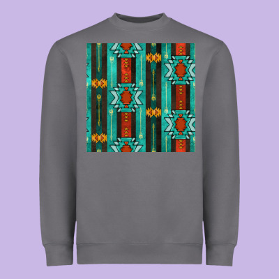 Native American Aztec Seamless Pattern 5 Heavyweight Sweatshirt Designed By Bundleandbundleshop