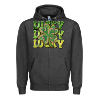 Charcoal Heather Lucky Clover Zipper Hoodie - CowhideDigitalArt
