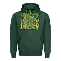 Sports Green Lucky Clover Zipper Hoodie - CowhideDigitalArt