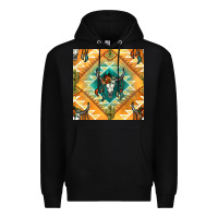 Black native american aztec seamless pattern Premium Hoodie - BundleAndBundleShop