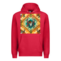 Cardinal native american aztec seamless pattern Premium Hoodie - BundleAndBundleShop