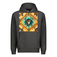 Charcoal Heather native american aztec seamless pattern Premium Hoodie - BundleAndBundleShop