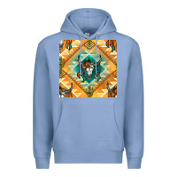 Colony Blue native american aztec seamless pattern Premium Hoodie - BundleAndBundleShop