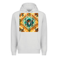 Dove Grey native american aztec seamless pattern Premium Hoodie - BundleAndBundleShop