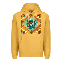 Mustard native american aztec seamless pattern Premium Hoodie - BundleAndBundleShop