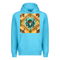 Ocean Blue native american aztec seamless pattern Premium Hoodie - BundleAndBundleShop