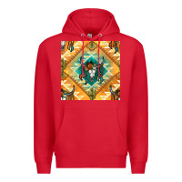 Red native american aztec seamless pattern Premium Hoodie - BundleAndBundleShop