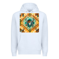White native american aztec seamless pattern Premium Hoodie - BundleAndBundleShop