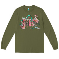 Army Green blessed nurse Long Sleeve Tee - CowGirlArtShop