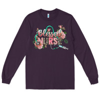 Plum blessed nurse Long Sleeve Tee - CowGirlArtShop