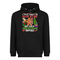 Black I Just Want To Bake Stuff And Watch Christmas Movies Heavyweight Hoodie - minhPixels