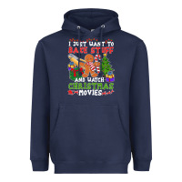 Navy I Just Want To Bake Stuff And Watch Christmas Movies Heavyweight Hoodie - minhPixels