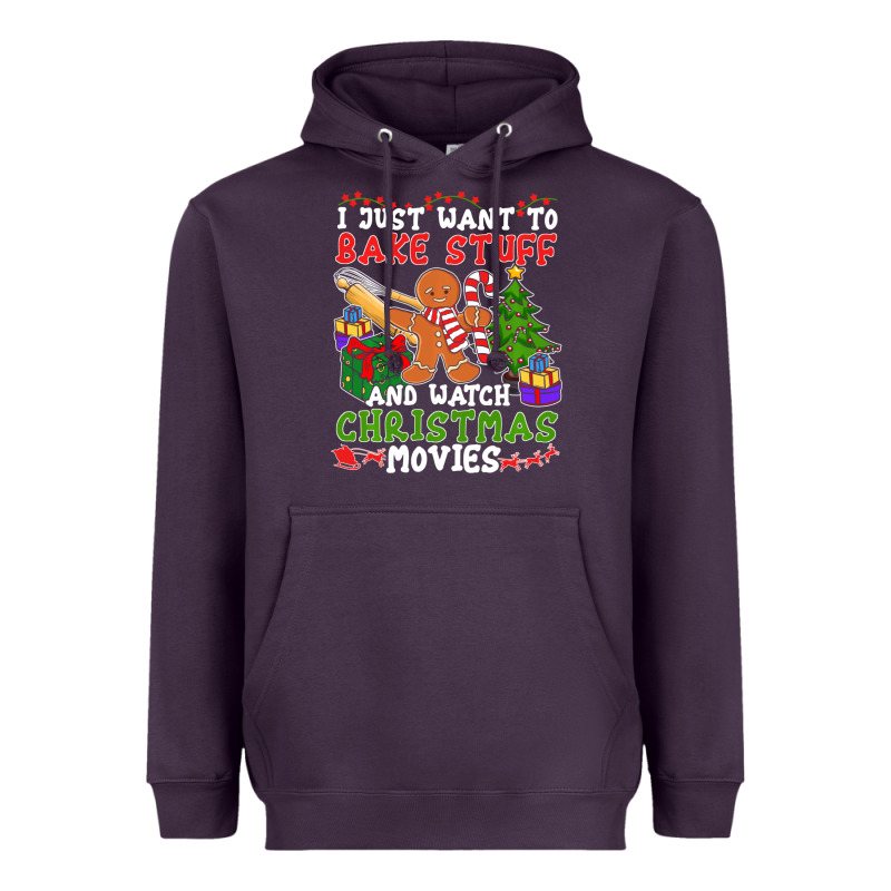 I Just Want To Bake Stuff And Watch Christmas Movies Heavyweight Hoodie by minhPixels | Teevron