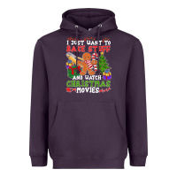 Plum I Just Want To Bake Stuff And Watch Christmas Movies Heavyweight Hoodie - minhPixels