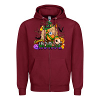 Burgundy spooky horse Zipper Hoodie - CowhideDigitalArt
