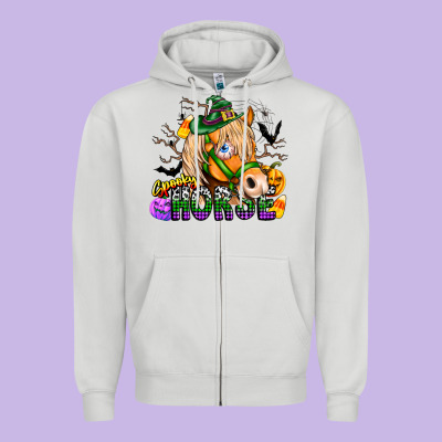 Spooky Horse Zipper Hoodie Designed By Cowhidedigitalart