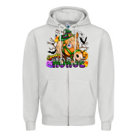 Dove Grey spooky horse Zipper Hoodie - CowhideDigitalArt