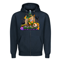 Navy spooky horse Zipper Hoodie - CowhideDigitalArt