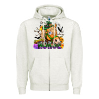Oatmeal Heather spooky horse Zipper Hoodie - CowhideDigitalArt