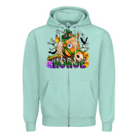 Seafoam spooky horse Zipper Hoodie - CowhideDigitalArt