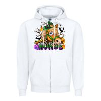White spooky horse Zipper Hoodie - CowhideDigitalArt