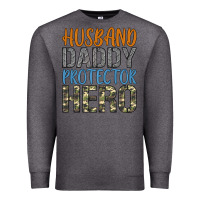 Charcoal Heather husband daddy protector hero Premium Sweatshirt - Artiststas
