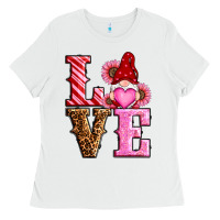 White love valentines day gnomes Ladies Tee - RanaPortraitStore