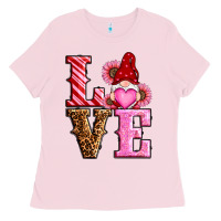 Bubblegum Pink love valentines day gnomes Ladies Tee - RanaPortraitStore
