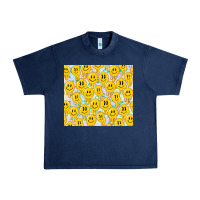 Navy retro smiley faces Urban Heavy Tee - TumblerDesignByShophia