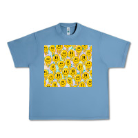 Pebble Blue retro smiley faces Urban Heavy Tee - TumblerDesignByShophia