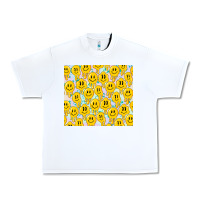White retro smiley faces Urban Heavy Tee - TumblerDesignByShophia