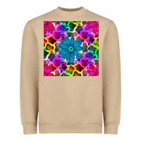 Mushroom neon cowhide with flower seamless pattern Heavyweight Sweatshirt - BundleAndBundleShop