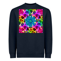 Neon Cowhide With Flower Seamless Pattern Heavyweight Sweatshirt | Teevron