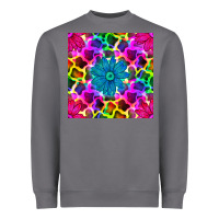 Storm neon cowhide with flower seamless pattern Heavyweight Sweatshirt - BundleAndBundleShop