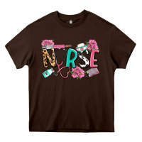 Chocolate Brown nurse Heavy Core Tee - LillyAllenDesigns