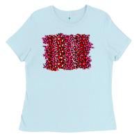 Baby Blue pink leopard background Ladies Tee - RanaPortraitStore